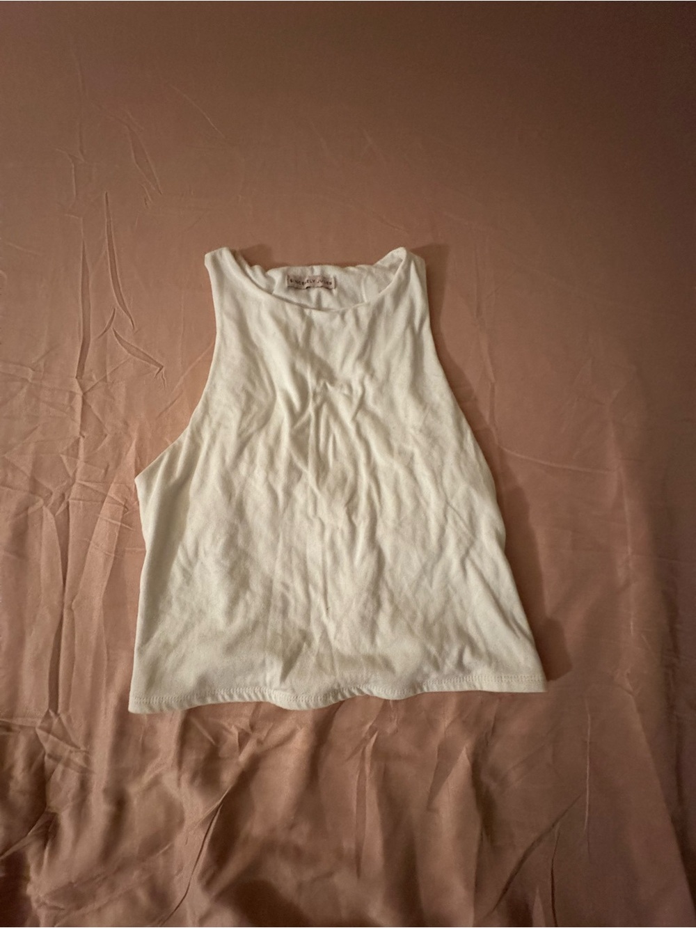 Sincerely Jules Cream Ribbed High Neck Tank